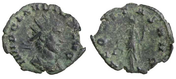 RIC 15 rad,cuir Claudius II AE antoninianus