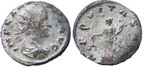 RIC 15 rad, dr, cuir Claudius II AE antoninianus