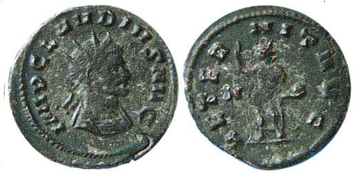 RIC 16 rad,cuir Claudius II, AE antoninianus, Rome