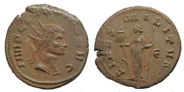RIC 37v Cunetio 2206 Claudius II AE antoninianus