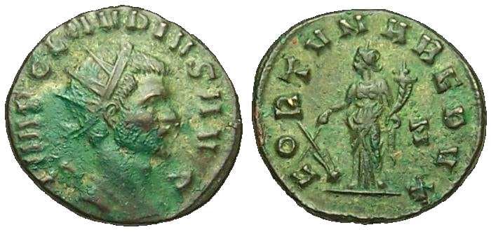 RIC 41 Z in field Claudius II