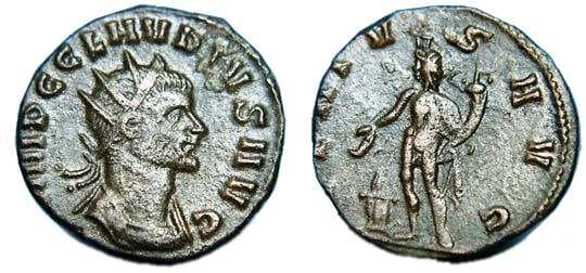 RIC 45 rad,cuir Claudius II AE antoninianus