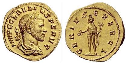 RIC 48 var aureus Claudius II