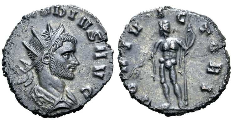 RIC 54 rad,dr,cuir Claudius II AE antoninianus