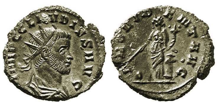 RIC 91 rad,dr,cuir Claudius II AE antoninianus