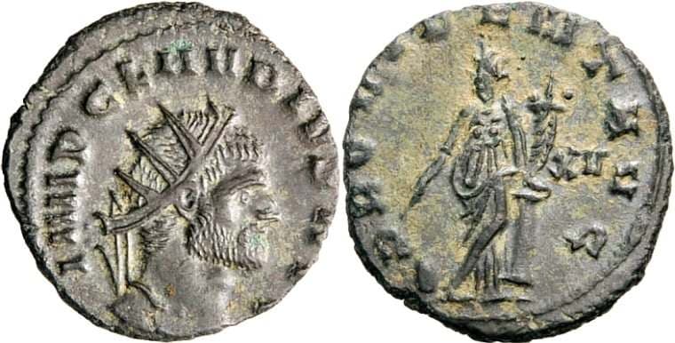 RIC 92 rad, XII Claudius II, AE antoninianus, AD 268-270 AD
