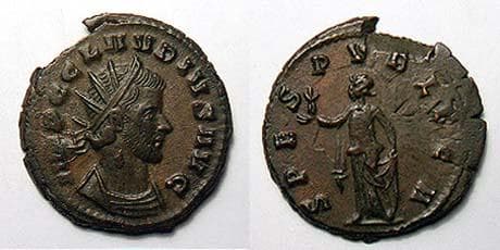 RIC 102 rad,cuir Claudius II AE antoninianus
