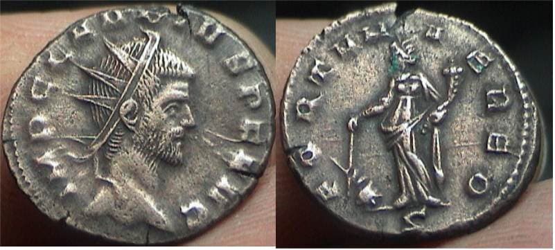 RIC 151 var Claudius II, AE antoninianus, Milan mint