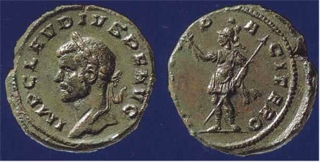 RIC 175 Claudius II, AE As, Milan