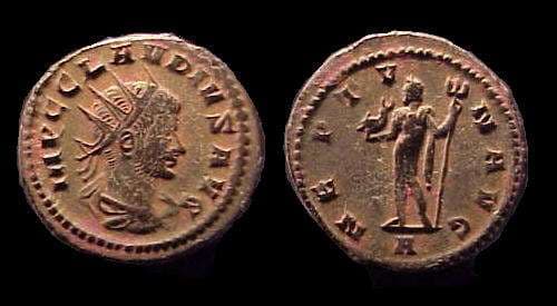 RIC 214 rad,dr,cuir Claudius II AE antoninianus