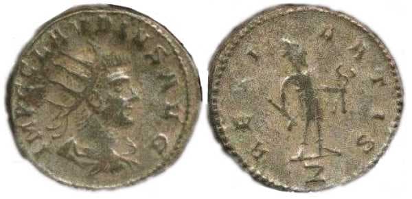 RIC 215 rad,dr,cuir Claudius II, Antioch, AE antoninianus