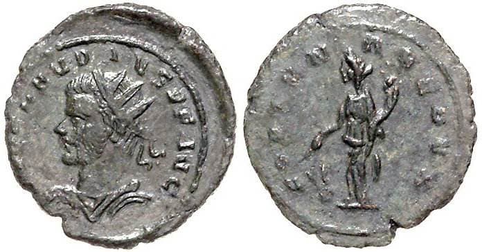 RIC 234 left Claudius II, AE antoninianus, Cyzicus AD 268-270