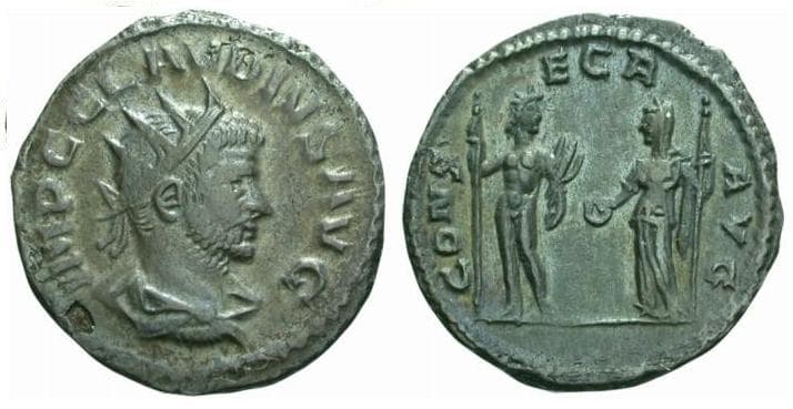 RIC 258 var Claudius II, Billon antoninianus, Antioch mint