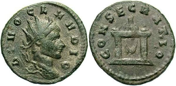 RIC 261 (1) Divus Claudius II AE antoninianus