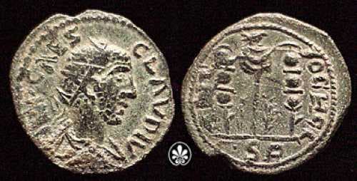 Antioch Pisidia Kryz 17 Claudius II AE 24mm of Antioch