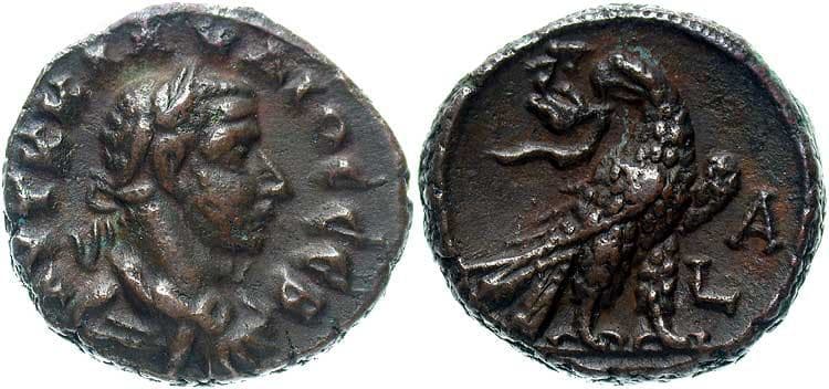 Alexandria Milne 4205 Claudius II Potin Tetradrachm of Alexandria