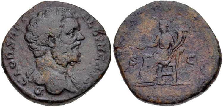 RIC 62 var Clodius Albinus AE Sestertius, AD 193-195