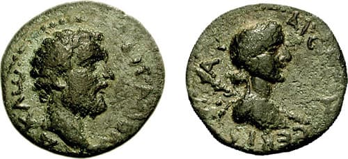 Elaeusa Hunterian 1 Clodius Albinus, as Caesar, AE25 of Elaeusa-Sebaste, Cilicia