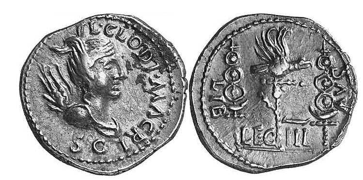 RIC 15 Clodius Macer Denarius, Carthage, AD 68