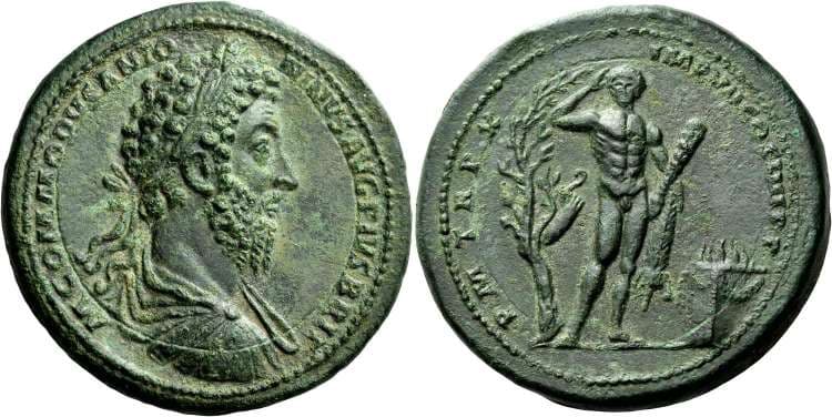 Cohen 393 Commodus, bimetallic medallion, Rome, AD 177–192