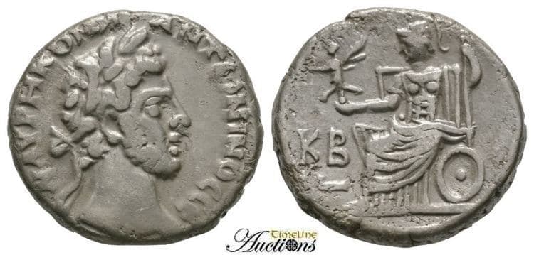 Alexandria Milne 2633 Commodus, Billon tetradrachm of Alexandria, Egypt