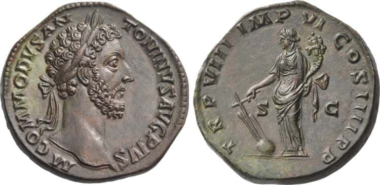 RIC 372 Commodus, AE Sestertius, Rome, AD 183