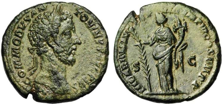 RIC 378 Commodus AE Sestertius, AD 183, 32 mm, 20