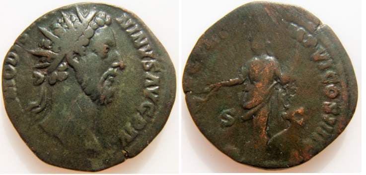 RIC 389 Commodus AE Dupondius, Rome AD 183