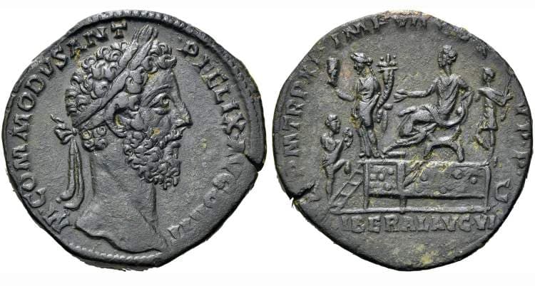 RIC 471 Commodus Sestertius, AD 177-192