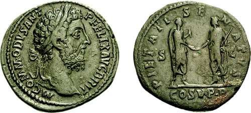 RIC 549 Sear 5774 Commodus AE Sestertius