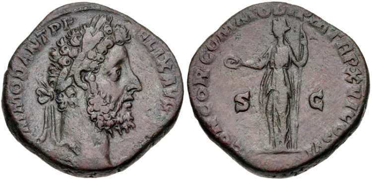 RIC 579 Commodus AE sestertius, Rome, Struck AD 190-191