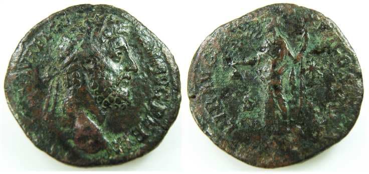 RIC 619 star right Commodus AE sestertius