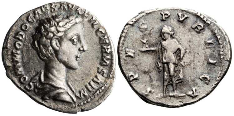 RIC 621[aurelius] Commodus, as Caesar, Denarius