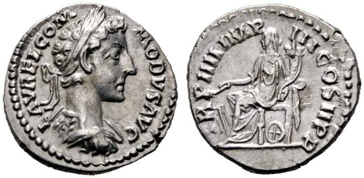 RIC 661[aurelius] Commodus AR denarius, struck under Marcus Aurelius, struck AD 179