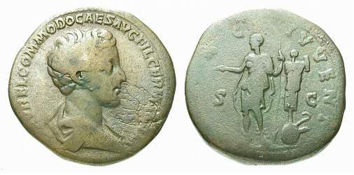 RIC 1518[aurelius] Commodus, as Caesar, AE Sestertius
