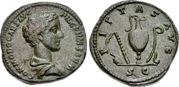 RIC 1539[aurelius] Dupondius Commodus as Caesar, AD 166-177