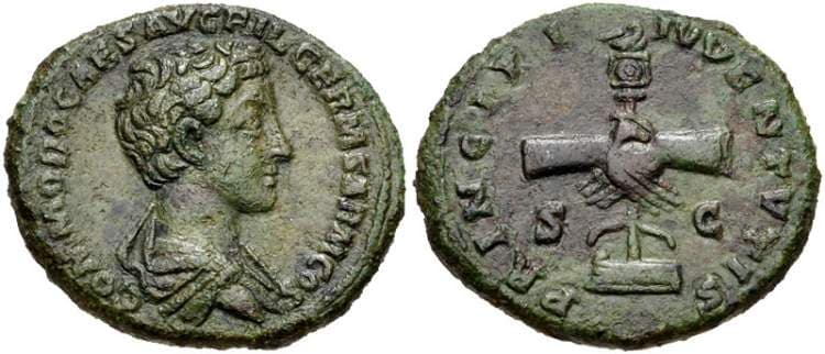 RIC 1549 [aurelius] Commodus as Caesar, AE As, 25mm, 9