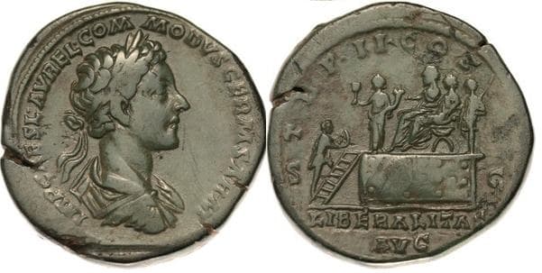 RIC 1559[aurelius] Commodus as Caesar AE Sestertius