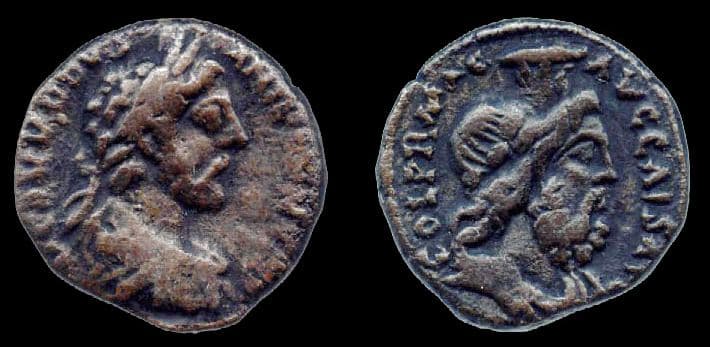 Caesarea Maritima SGI 2056v Commodus AE22 of Caesarea Maritima, Samaria