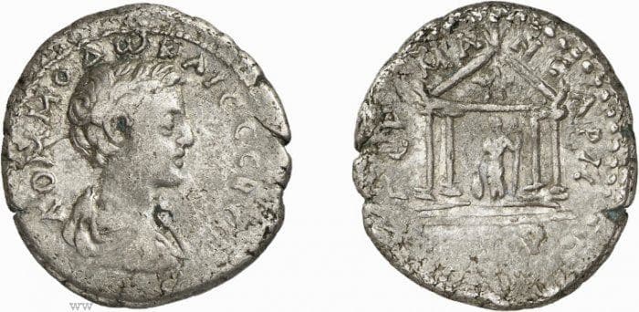 Caesarea Metcalf 139 Commodus as Caesar, AR Tridrachmon, 175 AD