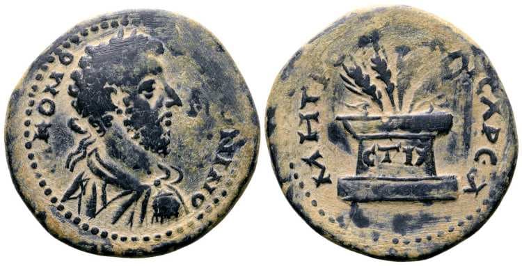 Caesarea RomaNum 71, 738 Commodus AE27 of Caesarea, Cappadocia