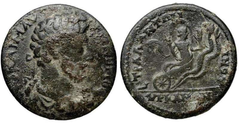 Hyrkanis Waddington 5046 Commodus, AE32 of Hyrkanis, Lydia