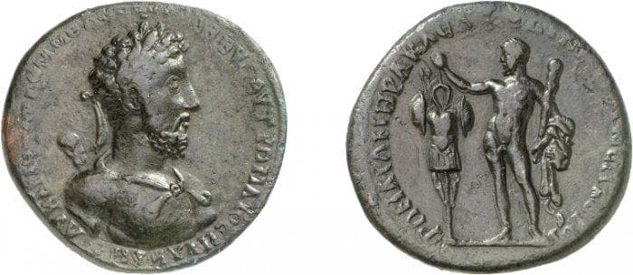 Kyzikos Helios 5, 283 Commodus, AE medallion of Kyzikos, Mysia, 191-192 AD