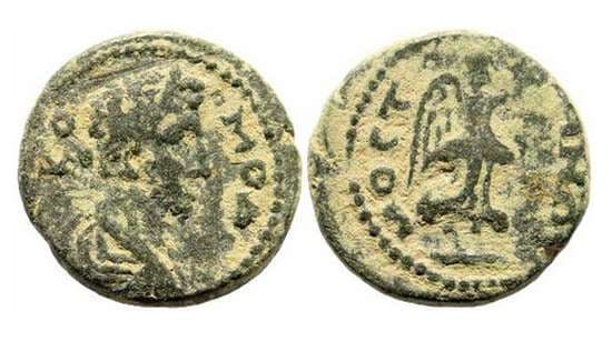 Mostene BMC 14 Commodus, AE17 of Mostene, Lydia
