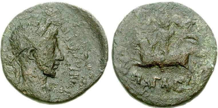 Pagae BCD Pelop 66-1 Commodus, AE of Pagae, Megaris