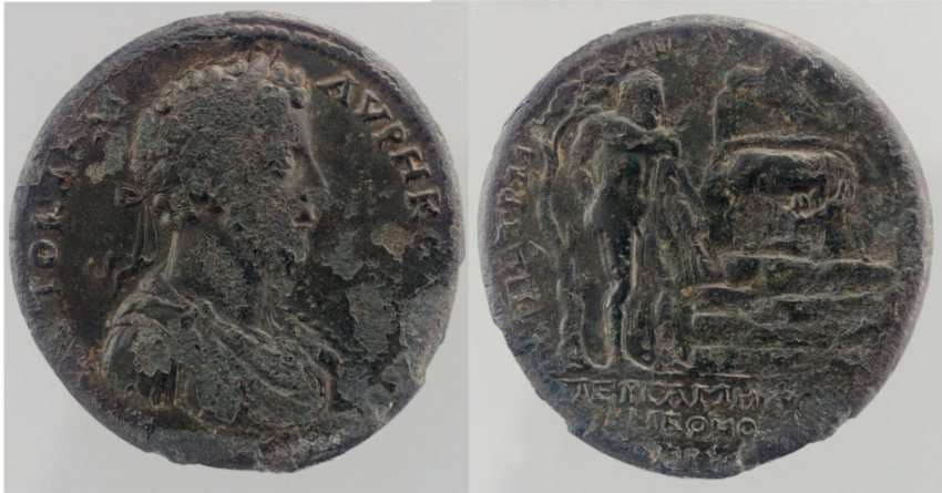 Pergamon Dusseldorf 14161 Commodus, AE41 medallion of Pergamum, Mysia