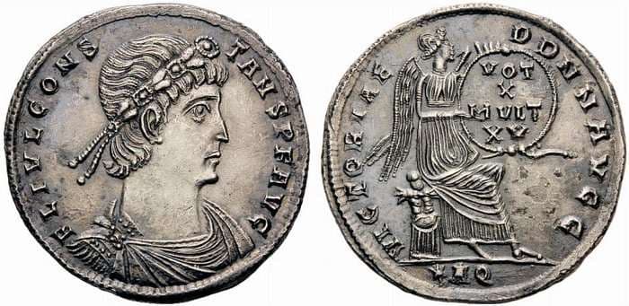 Aquileia RIC VIII 50 var Constans AR Medaillon, 13