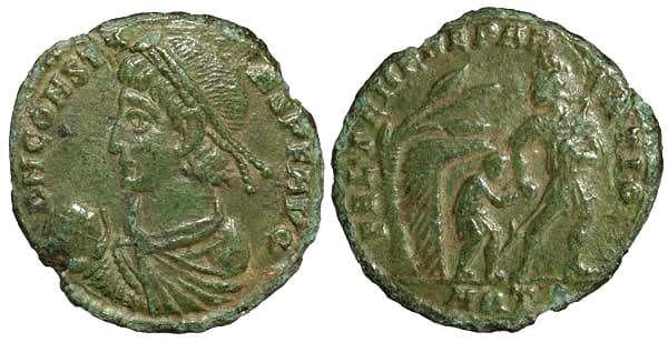 Aquileia RIC VIII 106 Tree 1 Constans, Aquileia, AE3, D N CONSTA-NS P F AVG, Pearl-diademed, draped, cuirassed bust left