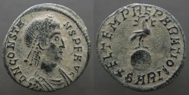 Arles RIC VIII 113, S Constans, AE17, Arles
