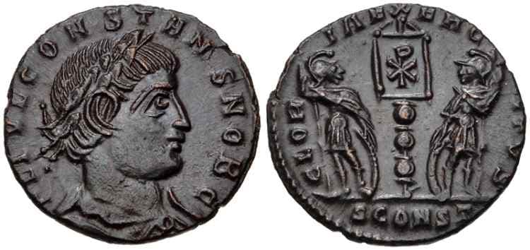 Arles RIC VII 397, S Constans, AE15 follis